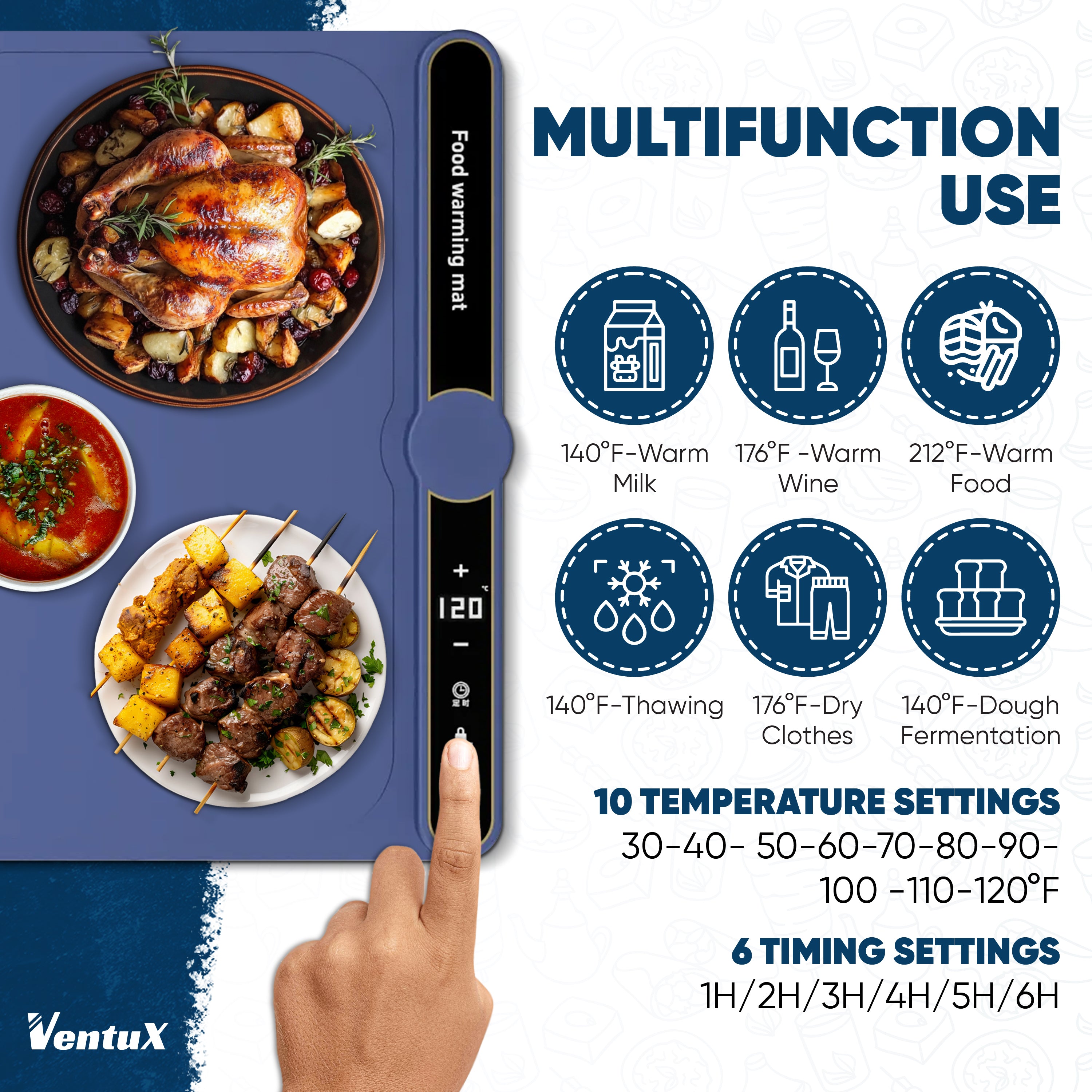 Ventux ThermaTray™ - Adjustable Food Warming Mat